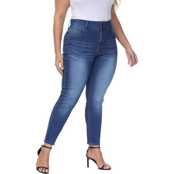 Plus Size Skinny Jeans High Waist Stretchy Ankle Casual Fashion - Picture 3 of 6